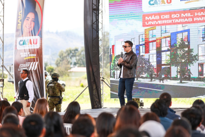 Daniel Noboa presentó este 14 de noviembre, desde la Escuela Superior Politécnica de Chimborazo (Espoch), el programa "Casa U".
