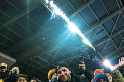 La hinchada de Ecuador lista para el partido ante Nueva Zelanda.