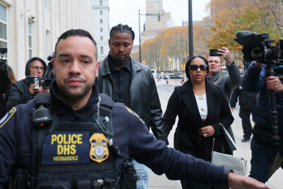 El jugador dominicano Luis Ortiz al momento de llegar a declarar por el caso de apuestas.