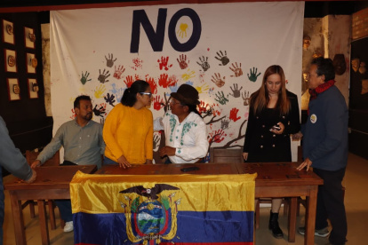 Los dirigentes de la Plataforma por el No: Unidad Popular, Pachakutik y el PSE dijeron que la tendencia por el "no" en la consulta popular se mantendrá.