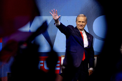 El candidato a la Presidencia de Chile por el Partido Republicano y Social Cristiano, José Antonio Kast, este domingo, en Santiago (Chile).