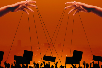 Imagen simbólica de la intromisión política en la justicia y en otros poderes.