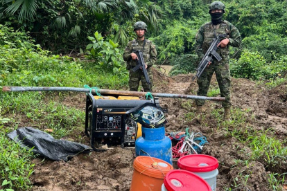 El Ejército neutralizó infraestructura utilizada para actividades de minería ilegal.
