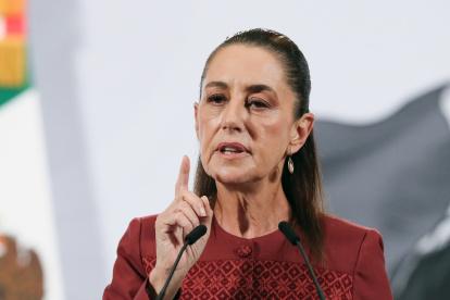 Claudia Sheinbaum, en su habitual conferencia de prensa.