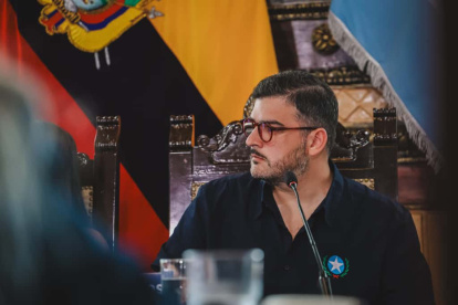 El alcalde de Guayaquil, Aquiles Álvarez, durante una sesión del Concejo Cantonal.