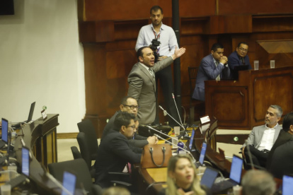 Juan Andrés González, jefe del bloque correísta, mocionó el cambio en el orden del día.