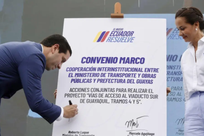 Aguiñaga y Luque, cuando acordaron trabajar en conjunto por la construcción de las vías del Quinto Puente.
