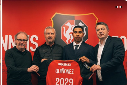 Elías Quiñónez, delantero ecuatoriano del Rennes de Francia.