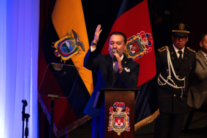 Pabel Muñoz en la sesión solemne de la fundación de Quito.