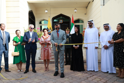 El presidente Daniel Noboa fue parte del acto de inauguración de la nueva Embajada ecuatoriana en Emiratos Árabes Unidos.