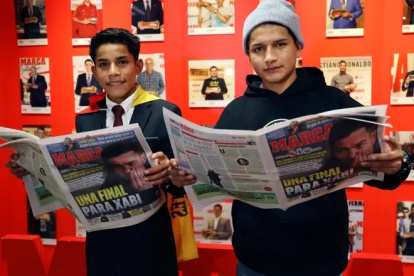 Pol Deportes, Cliver Huamán Sánchez y su hermano Kenny en las instalaciones de Marca.