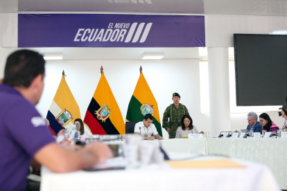 El gabinete ministerial del presidente Daniel Noboa en reunión.