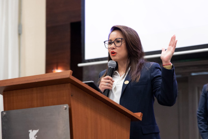 La exasambleísta y ministra de Gobierno, Nataly Morillo.