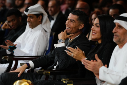Cristiano Ronaldo durante la entrega de los premios Globe Soccer 2025.