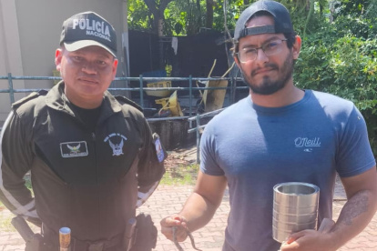 La serpiente es joven y pequeña,