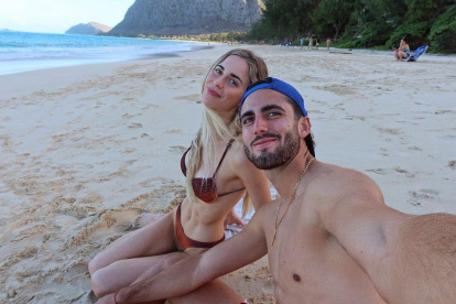 Leonardo Campana y Ariana Altuve en sus vacaciones de 2023.