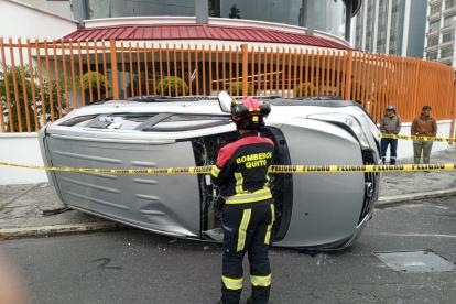 El siniestro de tránsito ocurrió en la av. 10 de Agosto y Francisco de Orellana.
