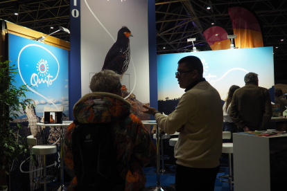 Imagen del stand de Quito Turismo en la Feria de Turismo de Utrecht /EFE. Paula Andres Richart.
