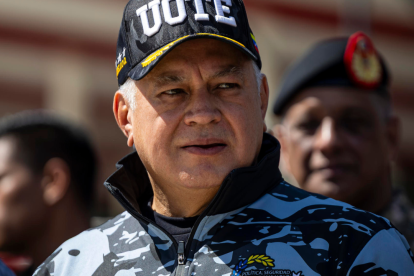 Diosdado Cabello, ministro de Interior y Justicia, durante una actividad oficial en Caracas, tras anunciar la incautación récord de drogas en Venezuela.