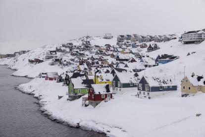 Vista general de la zona de Myggedalen en Nuuk, Groenlandia.