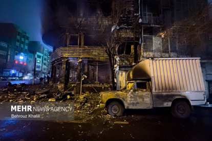 La imagen muestra los destrozos en un edificio de Teherán como consecuencia de las protestas contra el régimen.