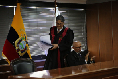 Marco Rodríguez y Alejandro Arteaga, titulares encargados de la Corte Nacional de Justicia, se presentaron,