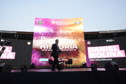 Daniel Molina, CEO de Molina Corp., durante la presentación oficial de El Partido de la Historia en el Estadio Monumental Banco Pichincha, en Guayaquil.