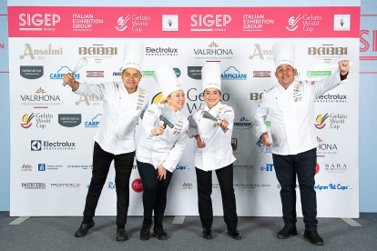 El equipo de Ecuador en el Mundial del Helado 2026 en Italia, presentes en la inauguración oficial del 16 de enero de 2026.