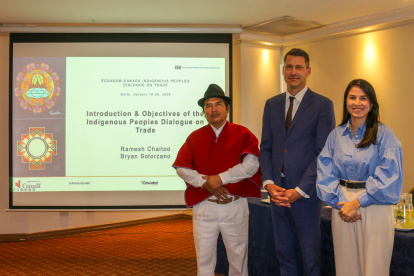 El diálogo con lpos índigenas sobre el acuerdo comercial entre Ecuador y Canadá que camino a que se firme.