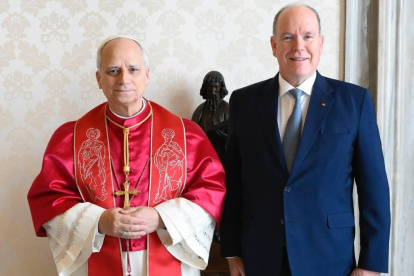 Alberto de Mónaco con el papa León XIII