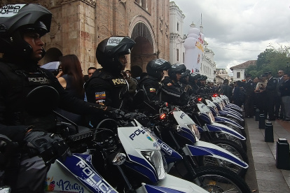 La 30 motocicletas fueron donas por la Prefctura del Azuay en el marco de la crisis carcelaria de 2024.