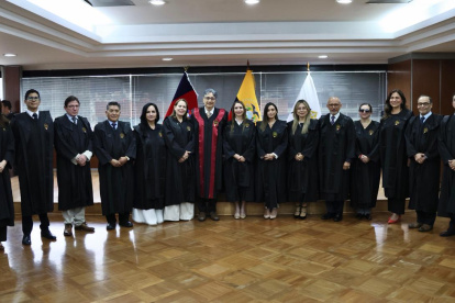 Marco Rodríguez, presidente encargado de la Corte Nacional, junto a la plana de jueces.