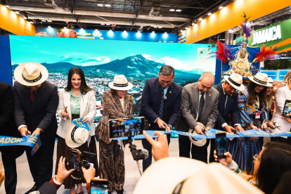 El estand de Ecuador en Fitur 2026 en Madrid, España.