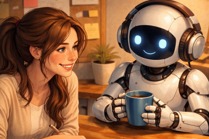 Esta imagen, según ChatGPT, representa un vínculo de ayuda mutua, diálogo constante y uso consciente de la inteligencia artificial.