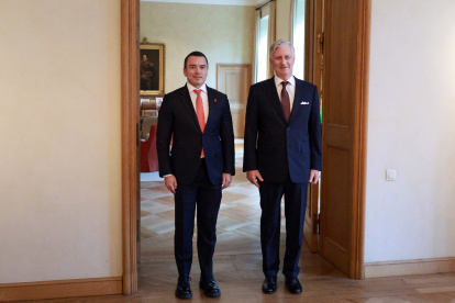 El presidente Daniel Noboa y el rey Felipe de Bélgica.