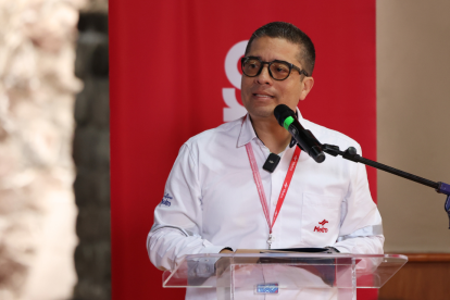 Juan Carlos Parra, gerente general de la Empresa Pública Metropolitana Metro de Quito, durante su intervención.