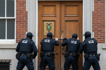 IMAGEN REFERENCIAL. Agentes del ICE habrían intentado acceder al Consulado ecuatoriano en Minneapolis