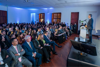 Diego Ordóñez, presidente del Colegio de Arquitectos de Pichincha, en la presentación de la Bienal de Arquitectura 2026.