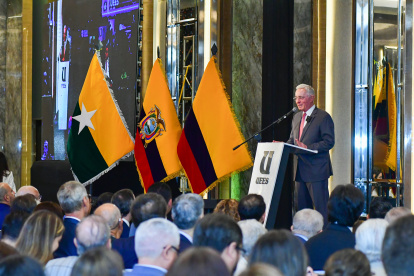 El expresidente de Colombia, Álvaro Uribe, en su reciente visita en Guayaquil.