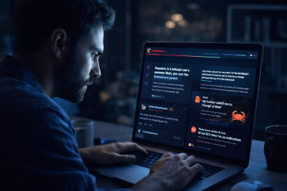 Las nuevas redes sociales ya no solo conectan personas: plataformas como Moltbook permiten la interacción entre agentes de inteligencia artificial.