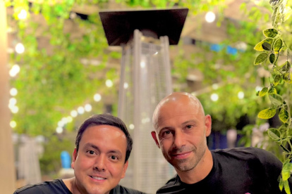 Daniel Molina organizador del Partido de la Historia y Javier Mascherano DT del Inter Miami.