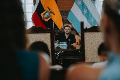 Aquiles Álvarez, alcalde de Guayaquil, en un acto público reciente de la ciudad.