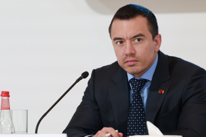 El presidente Daniel Noboa en un acto oficial previo, en el marco de su agenda institucional.