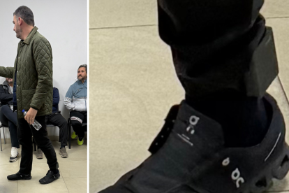 Fotografías difundidas por la defensa muestran al alcalde de Guayaquil, Aquiles Álvarez, portando el grillete electrónico horas después de su detención.