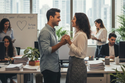 Referencial. Una pareja ecuatoriana encontró el amor en su lugar de trabajo, reflejo de cómo las relaciones laborales también marcan la vida cotidiana, según estudio de Multitrabajos.