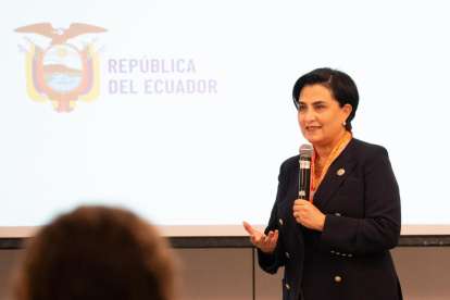 La canciller Gabriela Sommerfeld ha ocupado el cargo desde el primer periodo de Daniel Noboa.