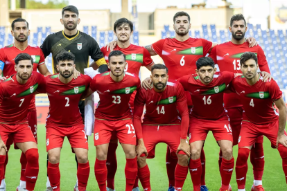 Los jugadores de Irán en un amistoso contra Uruguay.