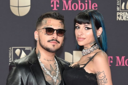 Los artistas Christian Nodal y Cazzu, en una fotografía de archivo.