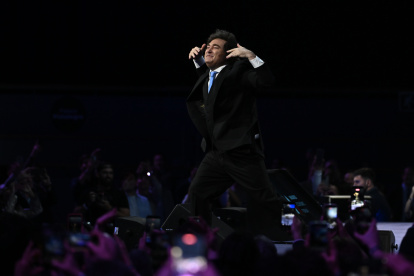 El presidente argentino, Javier Milei, participó este sábado en el Madrid Economic Forum en Madrid.