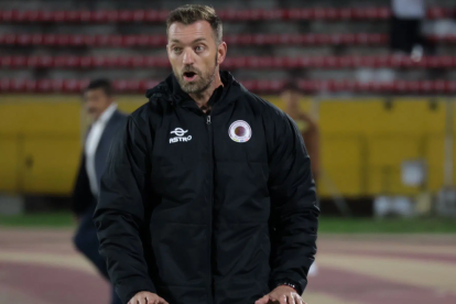 Juan Grabowski, ex director técnico de El Nacional, durante un entrenamiento.